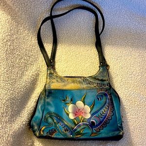 ANNA by ANUSCHKA  Hand painted Medium shoulder bag.